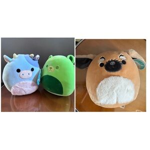 3 NWT  Squishmallows 8" Gobo Clayton and Bobzi
